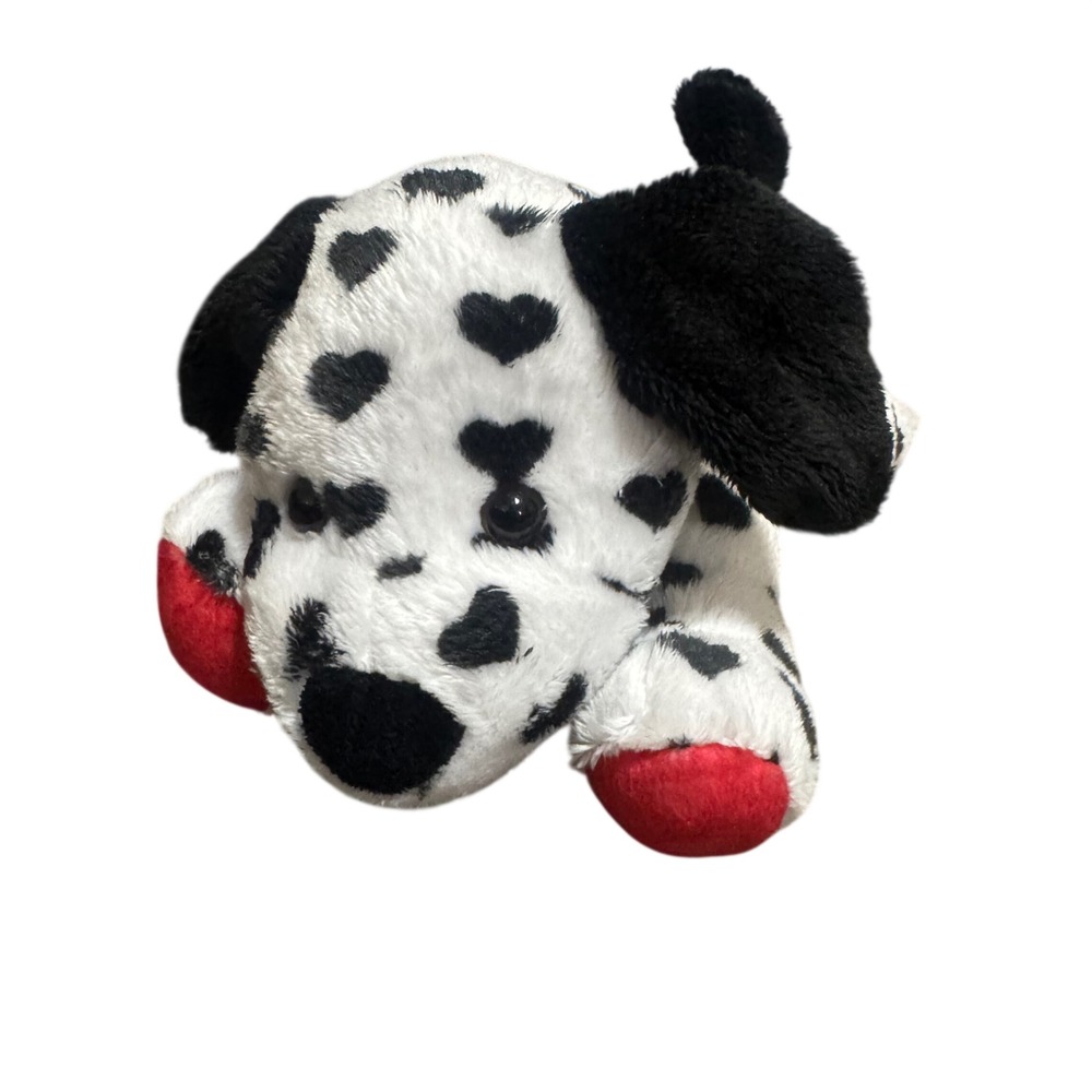 Mty International Dalmatian Puppy Plush Heart Spots Red Paws Stuffed Dog 9 inch